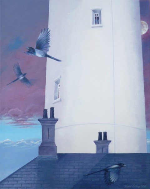 Evening Activity At The Lighthouse by Trevor Aldous