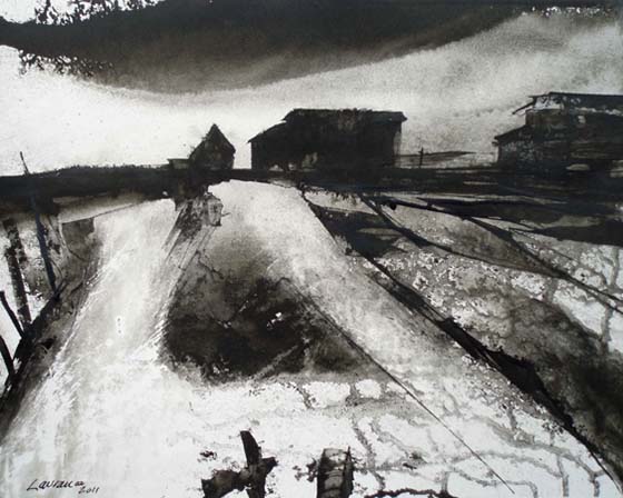 landscape at orford ness II by Martin Laurance