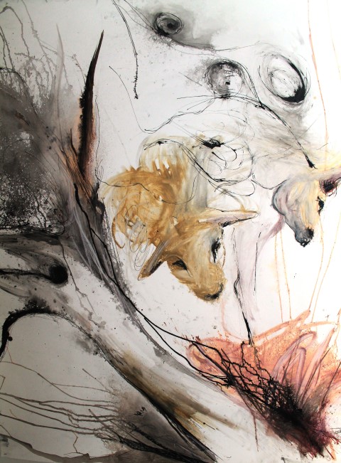 Avebury tree and sheep by Frances Martin