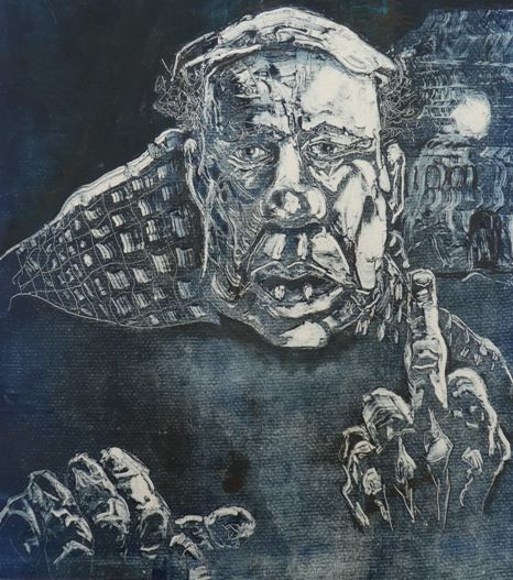Illustration print work by Malcolm Wallis