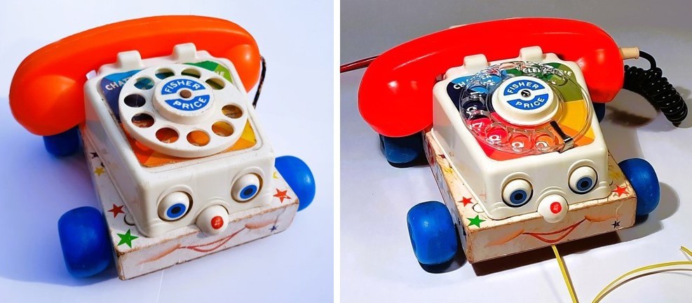 Converted 1962 Fisher Price Chatter Telephone by Marek Jeczalik
